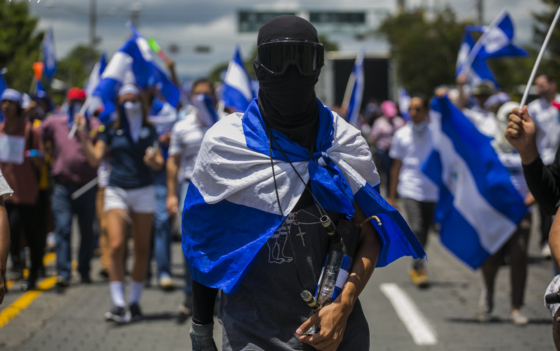 Foto de marcha pro liberación de presos políticos en Nicaragua