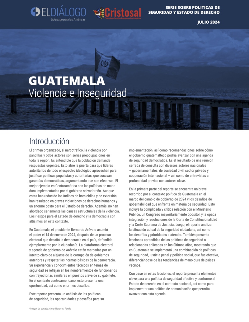 Photo of the cover Photo of Guatemala's Policy Brief