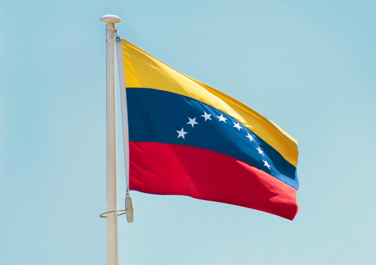 Photo of the Flag of Venezuela on a Flag Pole