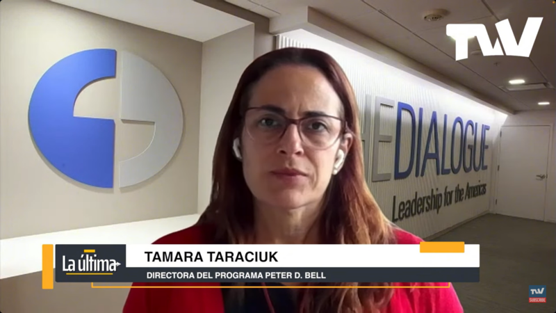 Foto de Tamara Taraciuk en entrevista para TVV Network