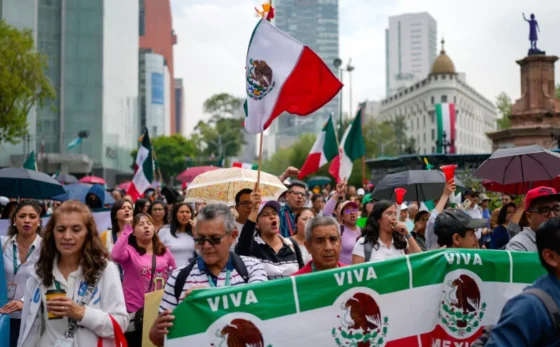 Photo of protesters forcing pause on judicial reform debate